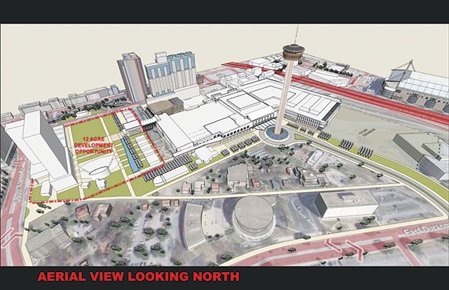 A map from a 2010 Powerpoint presentation to the City detailing plans for HemisFair development