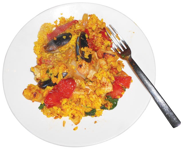 A plate of DIY paella from Citrus at Hotel Valencia. - RICHARD TEITZ