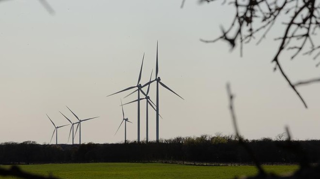 Wind turbines in Central Texas on March 25, 2021. As state leaders push to make the state's power grid more reliable, there hasn't been an equal push to reduce greenhouse gas emissions from the Texas power sector.