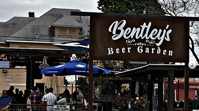 Patrons drink at downtown nightspot Bentley's Beer Garden.