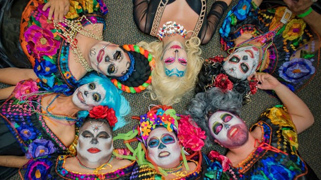 Folkloric drag queens show off their smiles at a past edition of Fiesta Cornyation.