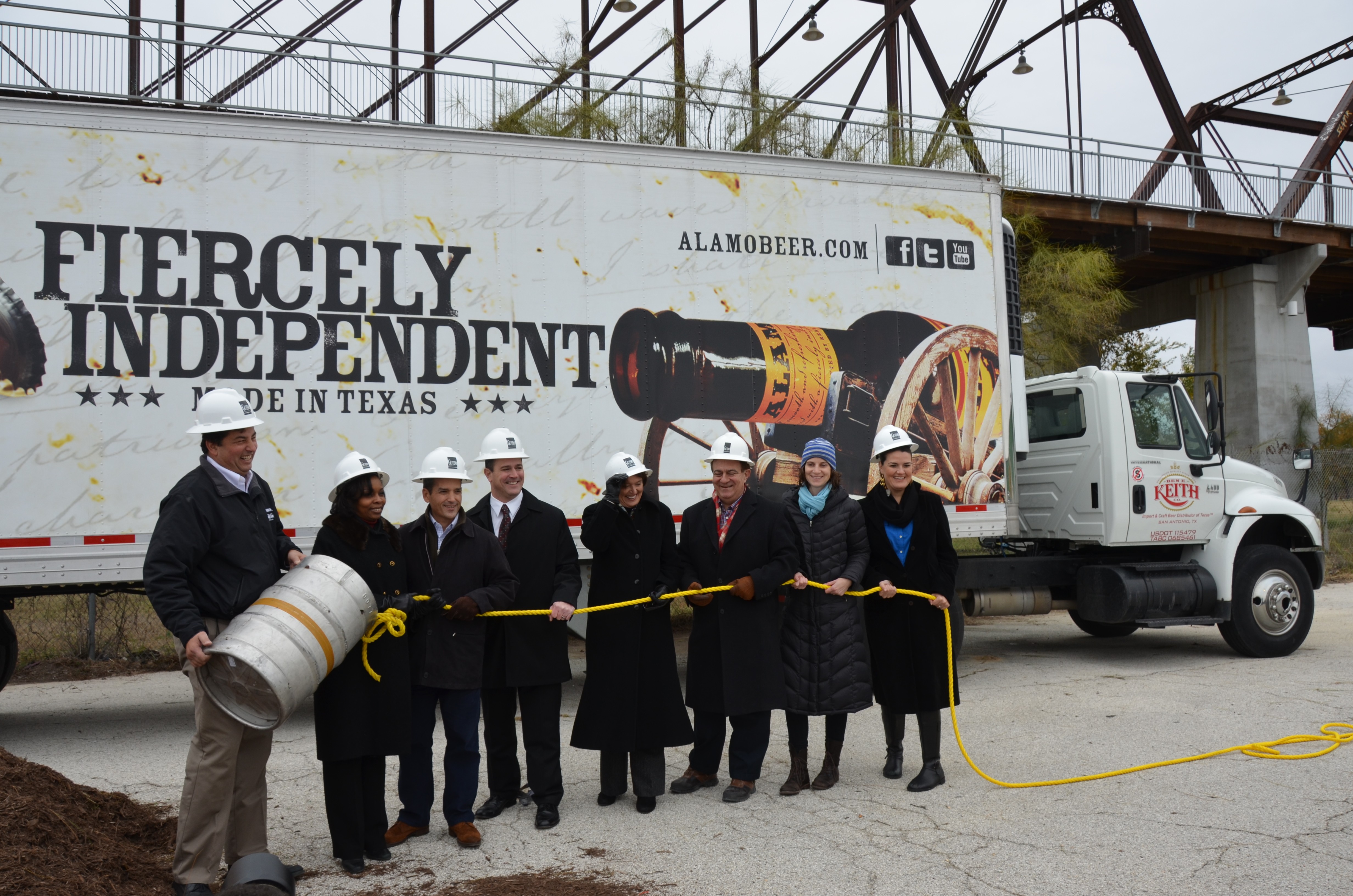 Alamo Beer Holds Chilly Groundbreaking