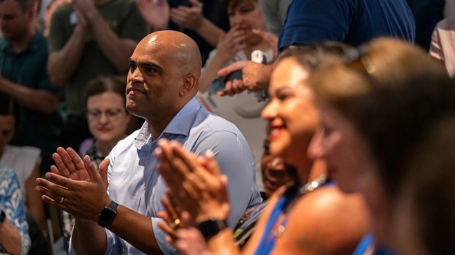 U.S. Rep Colin Allred, D-Dallas, who is seaking a seat in the U.S. Senate, at a campaign kickoff hosted by the Travis County Democratic Party on July 21, 2024, in Austin.