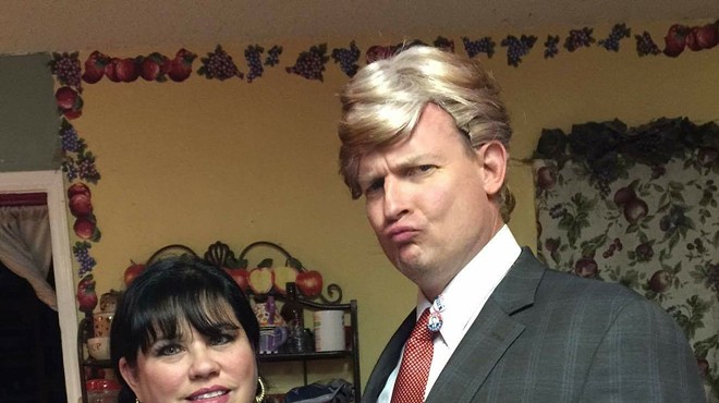 Celeste Tidwell (left) and her husband Dave played  up their political differences in this Halloween photo.