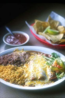 An enchilada combo plate from the Malt House.