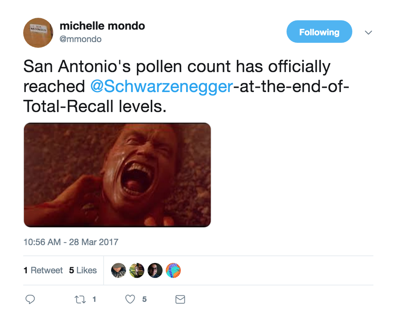 Annoyingly relatable tweets if you've ever suffered through allergy season in San Antonio