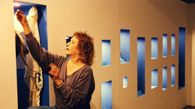 Carolee Schneemann during her 1999 Artpace residency.