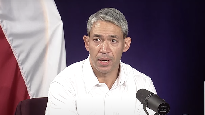 Mayor Ron Nirenberg discusses the city's pandemic enforcement efforts during Tuesday's press briefing.