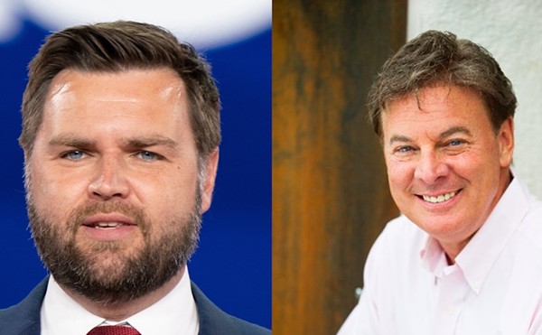 Despite writing in 2016 that U.S. evangelicals' us-versus-them moralizing hurts the white working class, GOP vice presidential nominee JD Vance (left) has thrown in with self-proclaimed Christian nationalist evangelical Lance Wallnau (right).