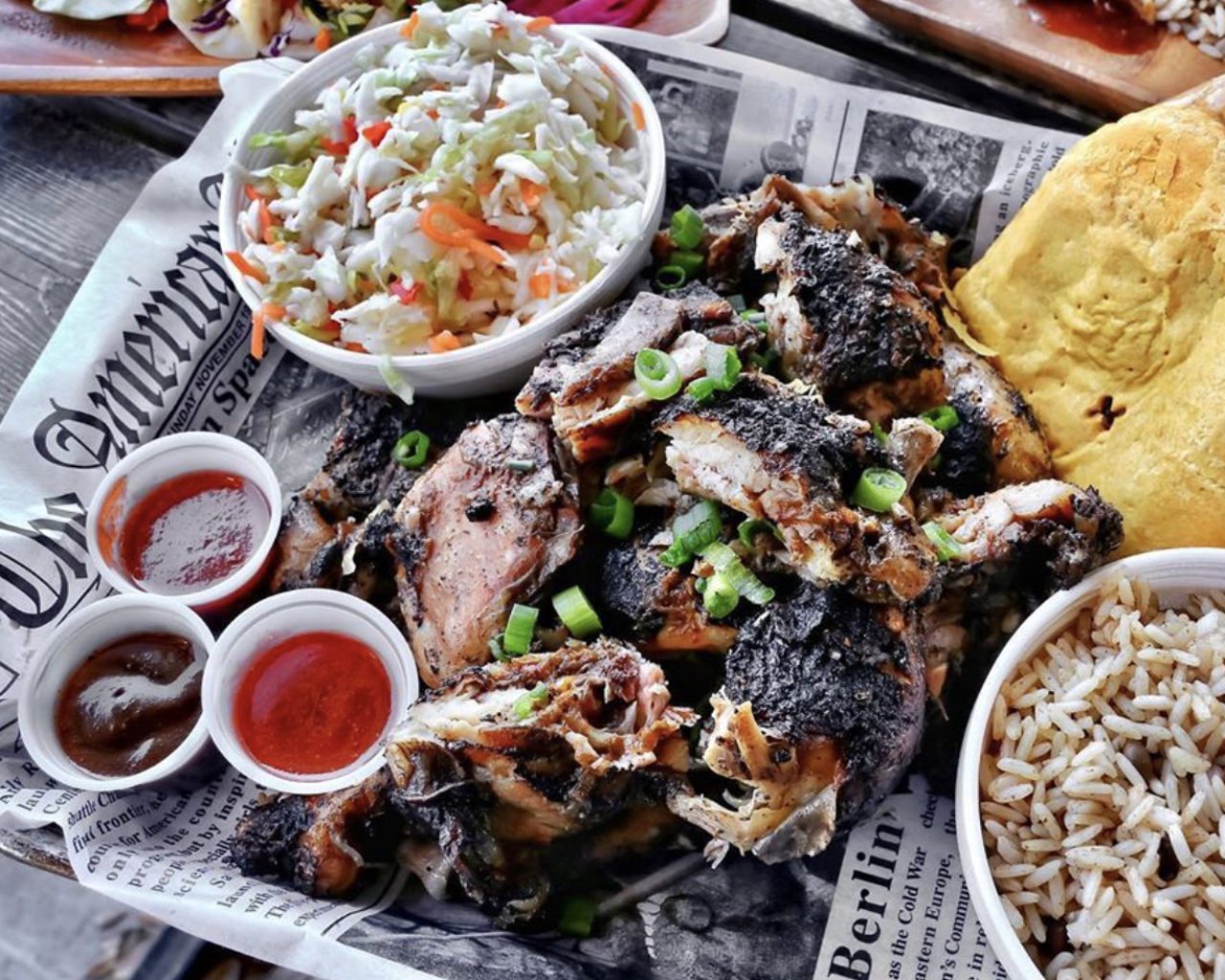The Jerk Shack
117 Matyear St., 210) 776-7780, facebook.com/thejerkshacksatx
Chef Nicola Blaque’s West side Jamaican hotspot was recently named on GQ’s Best New Restaurant list. The jerk chicken is obviously a big seller, but they also offer jerk ribs, plantains, and mac and cheese. Just keep in mind, you might want to get there early, because they usually sell out! 
Photo via Instagram  
thejerkshacksatx