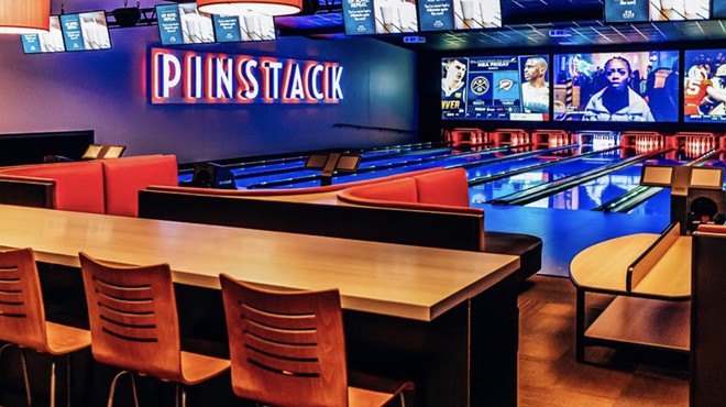 Pinstack locations include bowling alleys, rock climbing, laser tag and more.