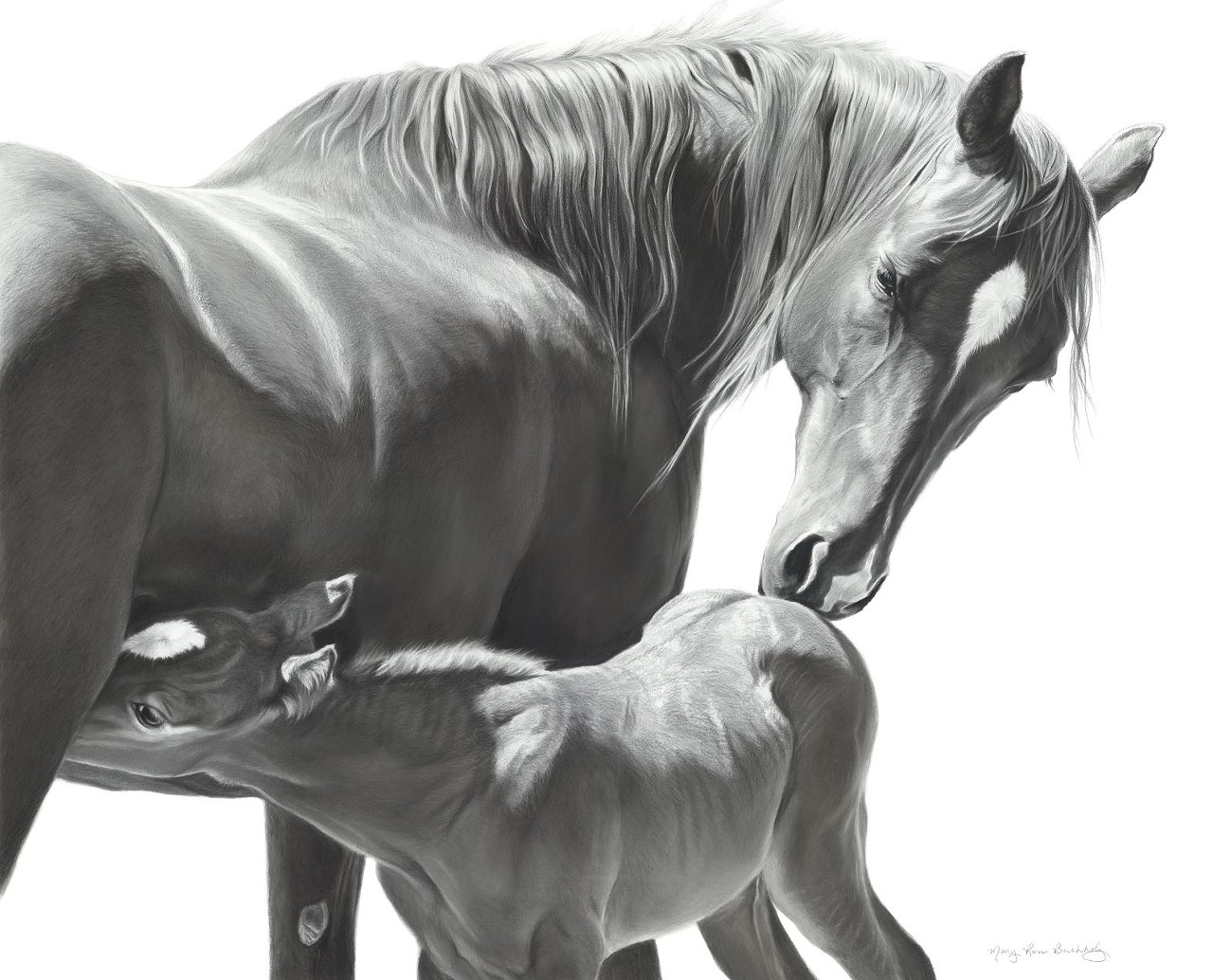 Mary Ross Buchholz, "Mother's Day", Charcoal and graphite, 22" x 27", $9,000-$12,000
