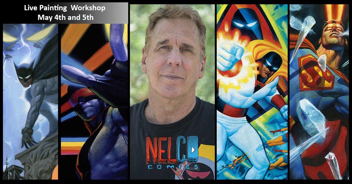 Steve Rude Live Painting workshop at Nelco Comics
