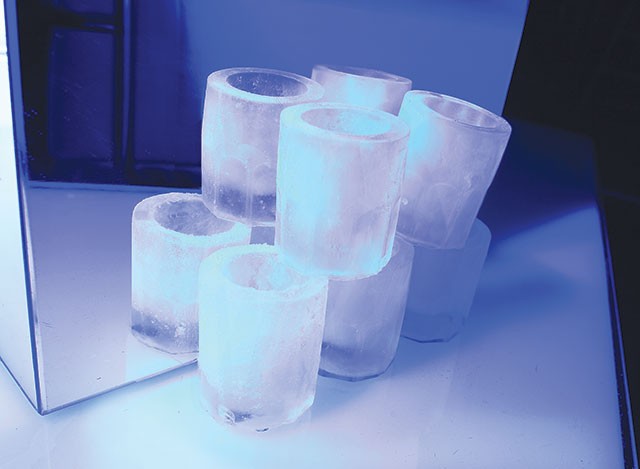 Create your own shot glass igloo at Ice Lounge, but don’t be disappointed when it melts into a puddle. - ESSENTIALS210