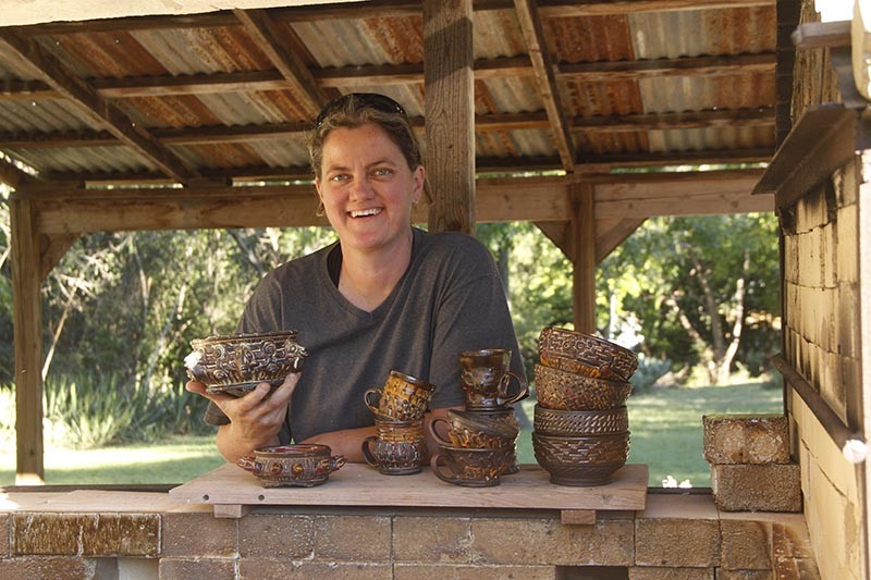 Diana Kersey with some of her ceramic pieces - COURTESY