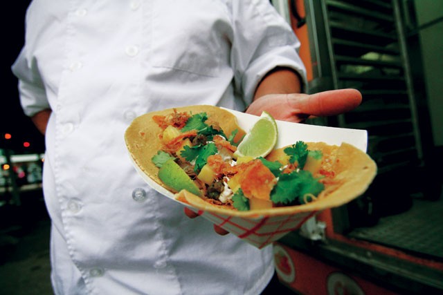 Duck tacos from Jason Dady's DUK Truck - MICHAEL BARAJAS