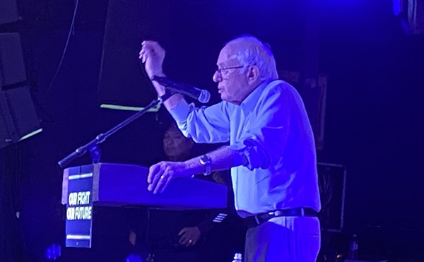 U.S. Sen. Berne Sanders speaks Monday night at San Antonio's Paper Tiger.