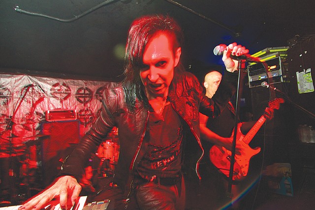 Evil Mothers frontman Curse Mackey sees red at Nightrocker. - PHOTO BY STEVEN GILMORE