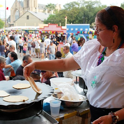 Maria's Tortillas serves crisp yet pliable corn tortillas that are buttered and filled with cheddar cheese and salsa.