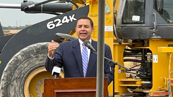 U.S. Rep. Henry Cuellar speaks at the groundbreaking for a business park being developed by backer David Killiam.