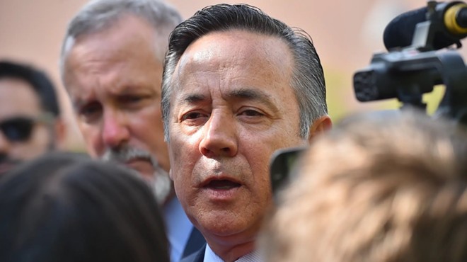 Carlos Uresti talks with the media after his sentencing in federal court on June 26, 2018. The former state senator was released from federal prison Friday, his lawyer said.
