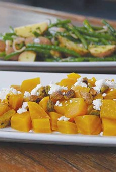 Golden beets, potatoes and green beans