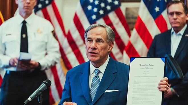 Gov. Greg Abbott discusses an executive order during a 2020 press conference.