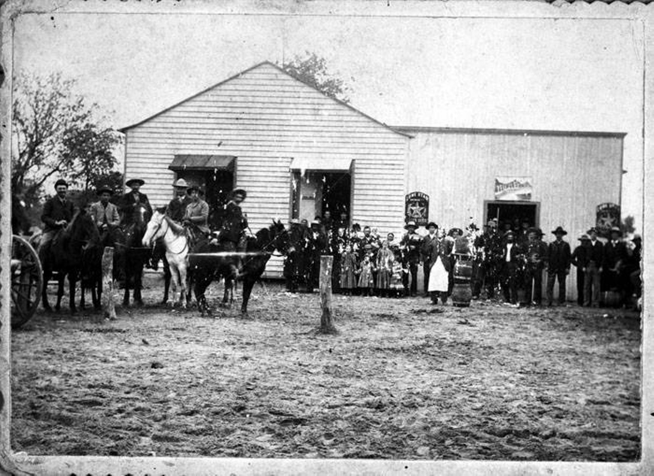 Unidentified saloon, St. HedwigThis unknown drinking spot was photographed along with its Polish American patrons around 1900. Check out the signs for San Antonio-brewed Lone Star Lager Beer on the right side of the building.