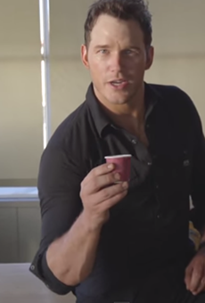 He even makes that paper cup sexy.