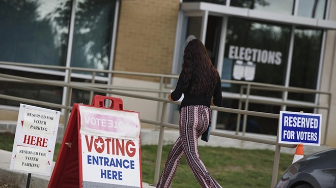 A voter walks into the Hays County Government Center Elections Office to cast their vote in the general election on Tuesday, Nov. 8, 2022 in San Marcos.