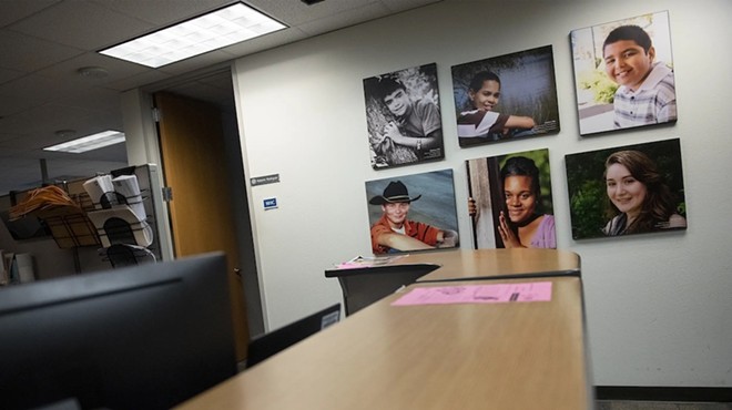 Heart Galleries, portraits of adoptable children, on display at the Child Protective Services office at Texas Department of Family and Protective Services in Austin on Nov. 14, 2019.