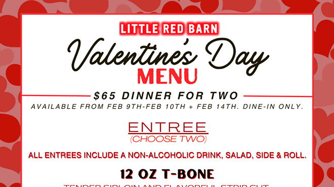 Little Red Barn: Valentine's Day Menu