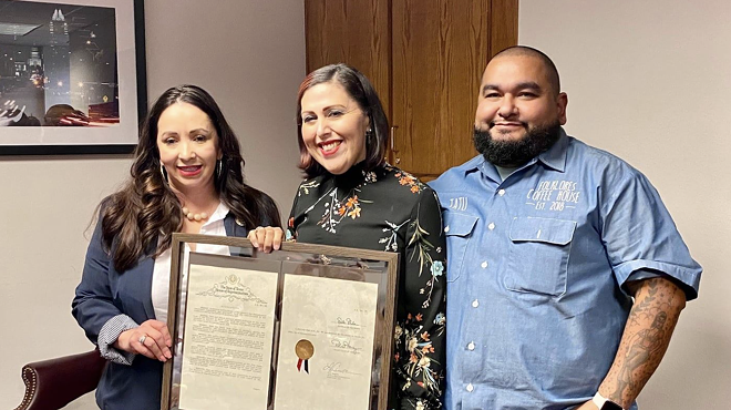Chef Tatu and Emilie Herrera receive commendation from the State of Texas in May of 2021.