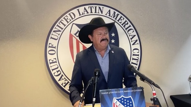 LULAC's Domingo Garcia speaks to reporters at a press conference in Washington, D.C., on Oct. 5.
