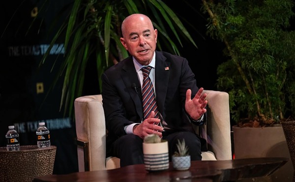 Alejandro Mayorkas, U.S. Secretary of Homeland Security, speaks about border issues with Laura Barrón-López, correspondent for PBS News Hour, at The Texas Tribune Festival in Austin, TX on Sept. 6, 2024.