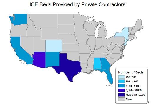 Nearly half of all ICE detainees land in private detention centers