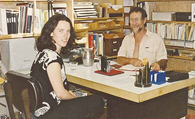 Julia Martin and Gary Snyder at Kitkitdizze in 1988. - CAROLE KODA