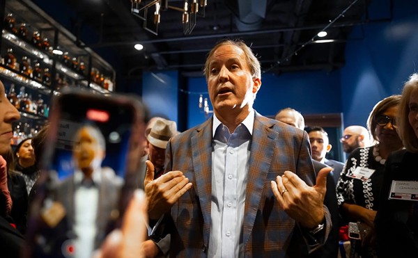 Texas Attorney General Ken Paxton speaks to attendees during a reception at the Federal American Grill on Feb. 5, 2024 in Houston.