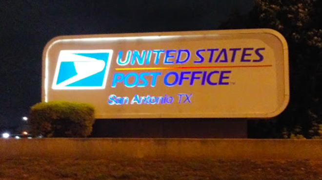 The sign at the U.S. Postal Service's Perrin Beiltel Road distribution center.