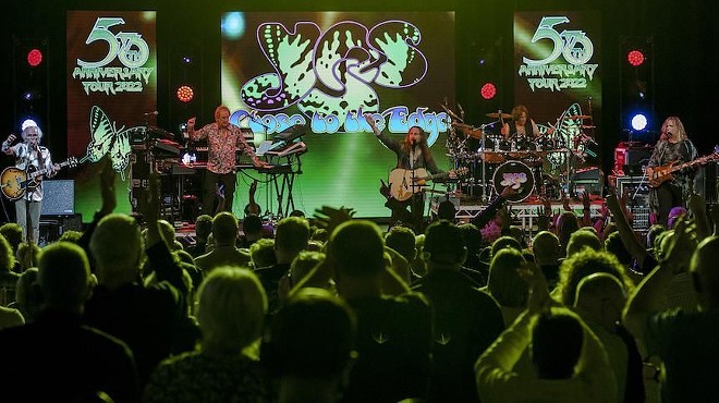 The current lineup of Yes performs for the 50th anniversary of its album Close to the Edge.