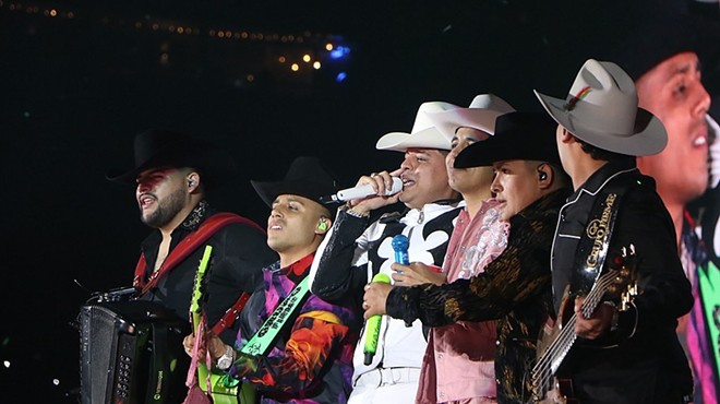 Mexican Norteño band Grupo Firme performs onstage in Mexico City.