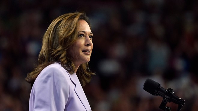 Vice President Kamala Harris speaks at a campaign event.