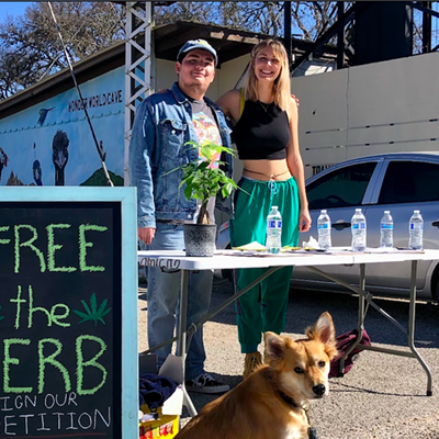 Cannabis reform advocates collect petition signatures ahead of San Marcos' 2022 vote to decriminalize possession of small amounts of weed.
