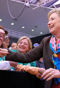 Hillary Clinton works the crowd during a 2008 campaign stop.