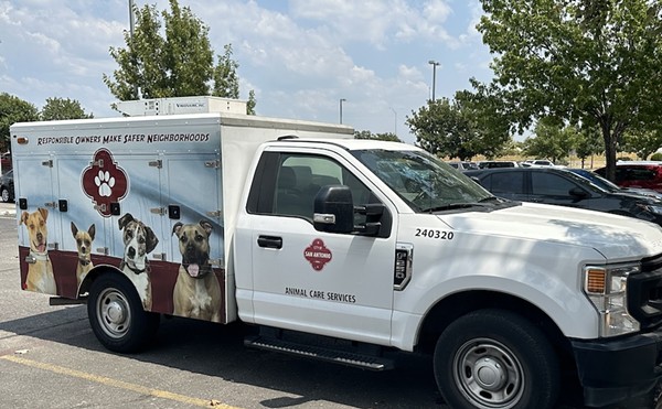 An Animal Care Services response vehicle parks outside the department's West Side headquarters.