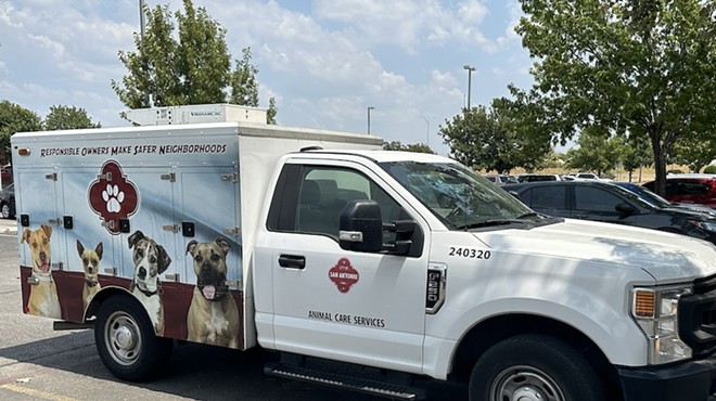 An Animal Care Services response vehicle parks outside the department's West Side headquarters.