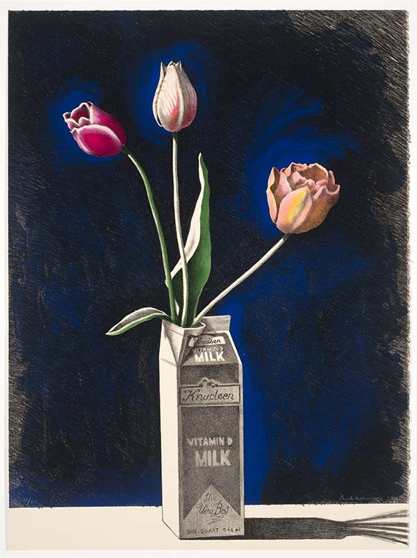 Paul Wonner, 'Tulips in a Milk Carton' - COURTESY