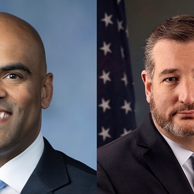 A new poll shows U.S. Rep. Colin Allred (left) leading U.S. Sen. Ted Cruz among Texas Latinos.