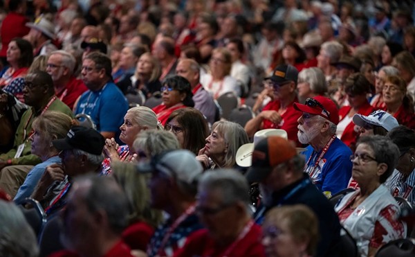 Conventioneers listen to speeches during the Texas GOP Convention Friday, May 24, 2024 in San Antonio.