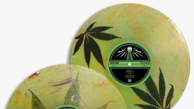 Yes, those are actual pot leaves inside the vinyl.